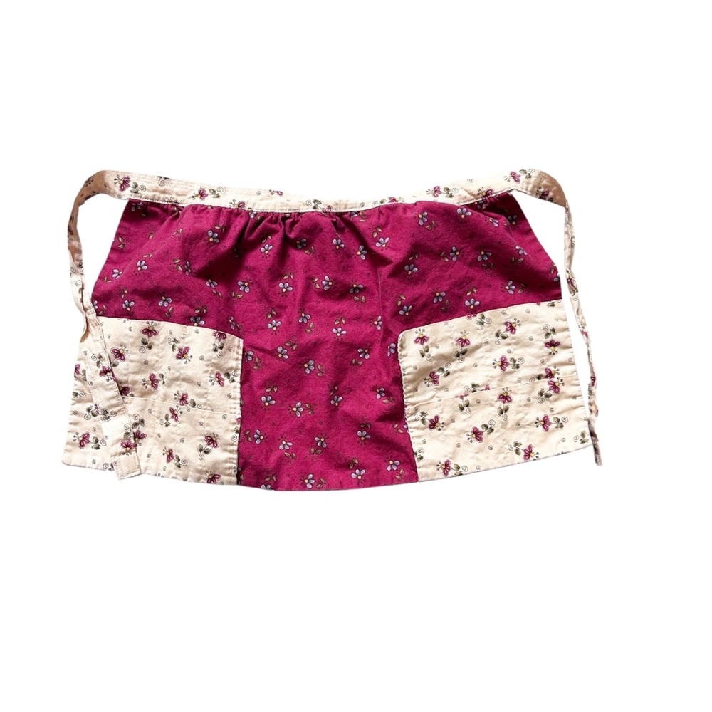 Handcrafted Toddler Floral Craft Apron - with Pockets Reversible